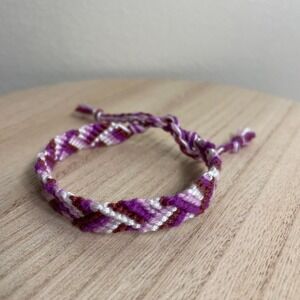 Handmade Purple Days Woven Friendship Bracelet OS Purple Unisex Cotton Woven
